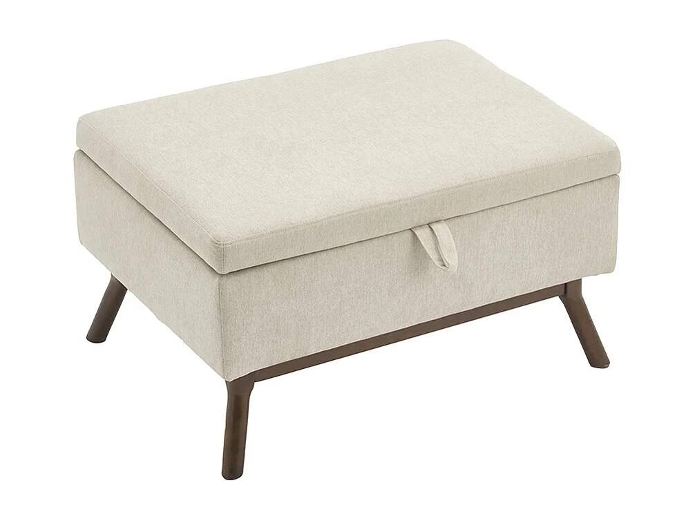 Banc carré milieu siècle rangement salon entrée salle familiale table basse repose pieds beige