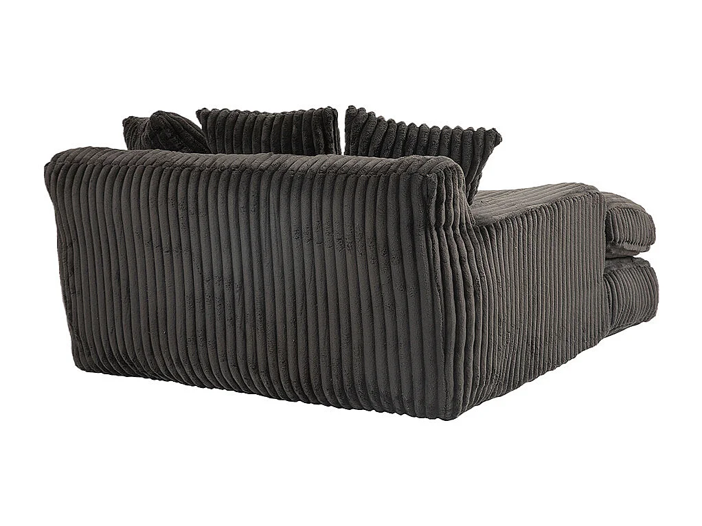 Canapé 1 place velours côtelé cloud couch 3 coussins moelleux salon bureau noir