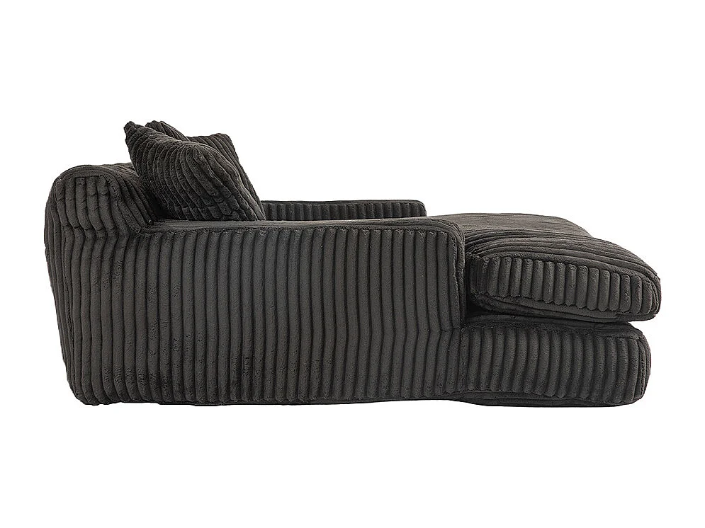 Canapé 1 place velours côtelé cloud couch 3 coussins moelleux salon bureau noir