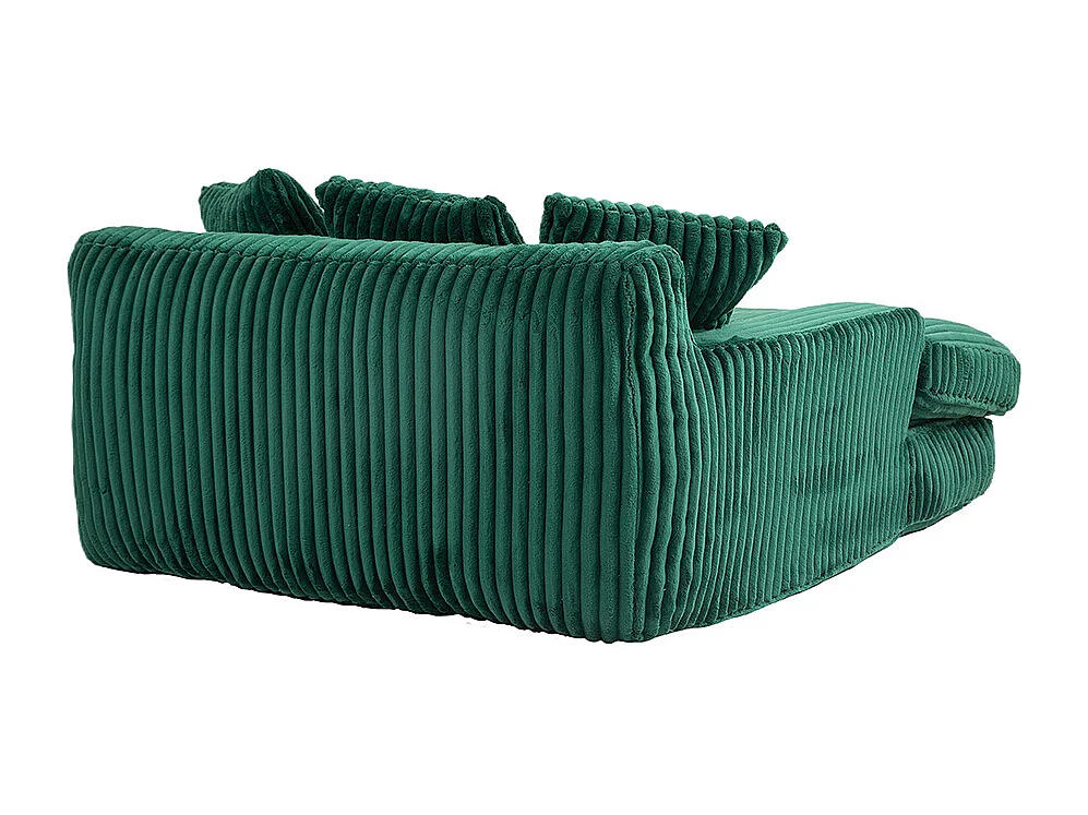 Canapé 1 place velours côtelé cloud couch 3 coussins moelleux salon bureau émeraude