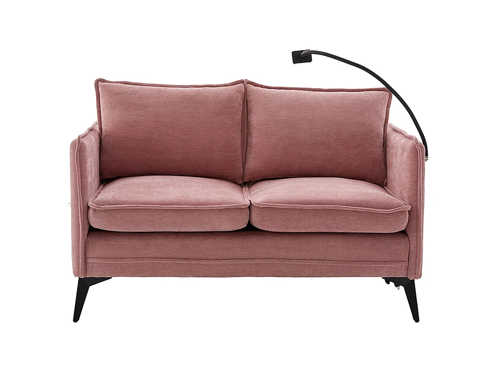 Canapé double moderne tissu poche rangement support téléphone réglable salon balcon rose