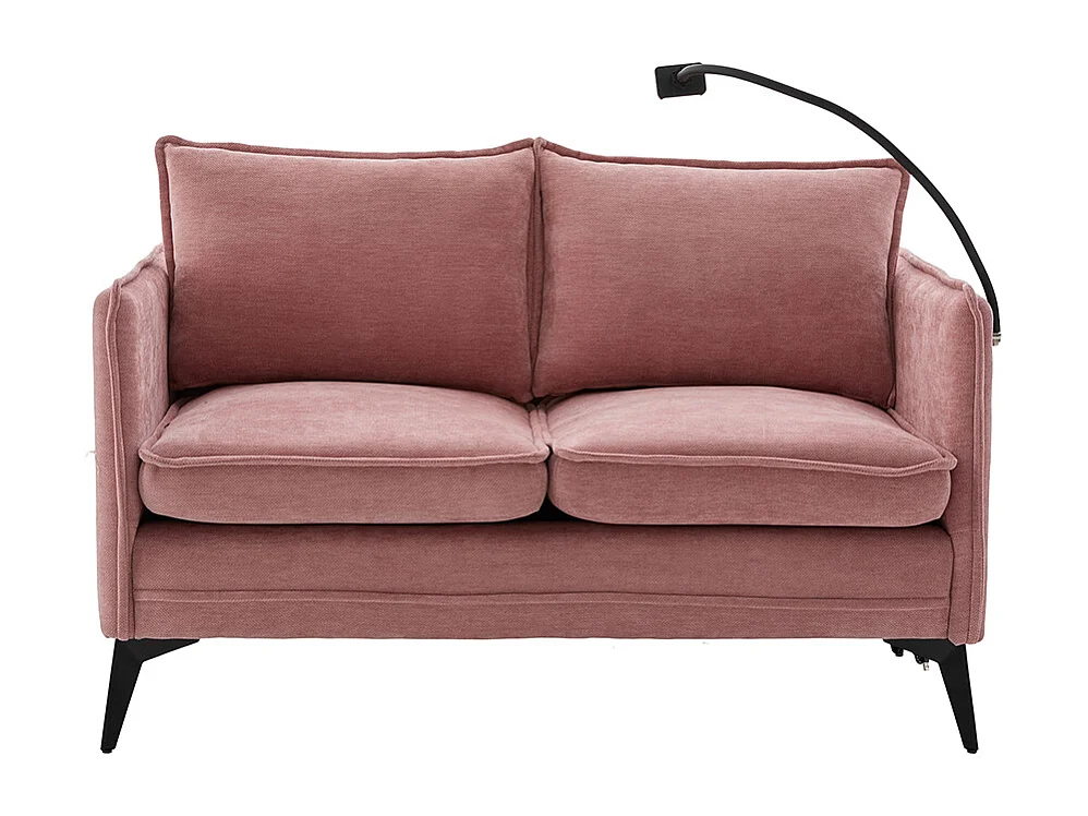 Canapé double moderne tissu poche rangement support téléphone réglable salon balcon rose