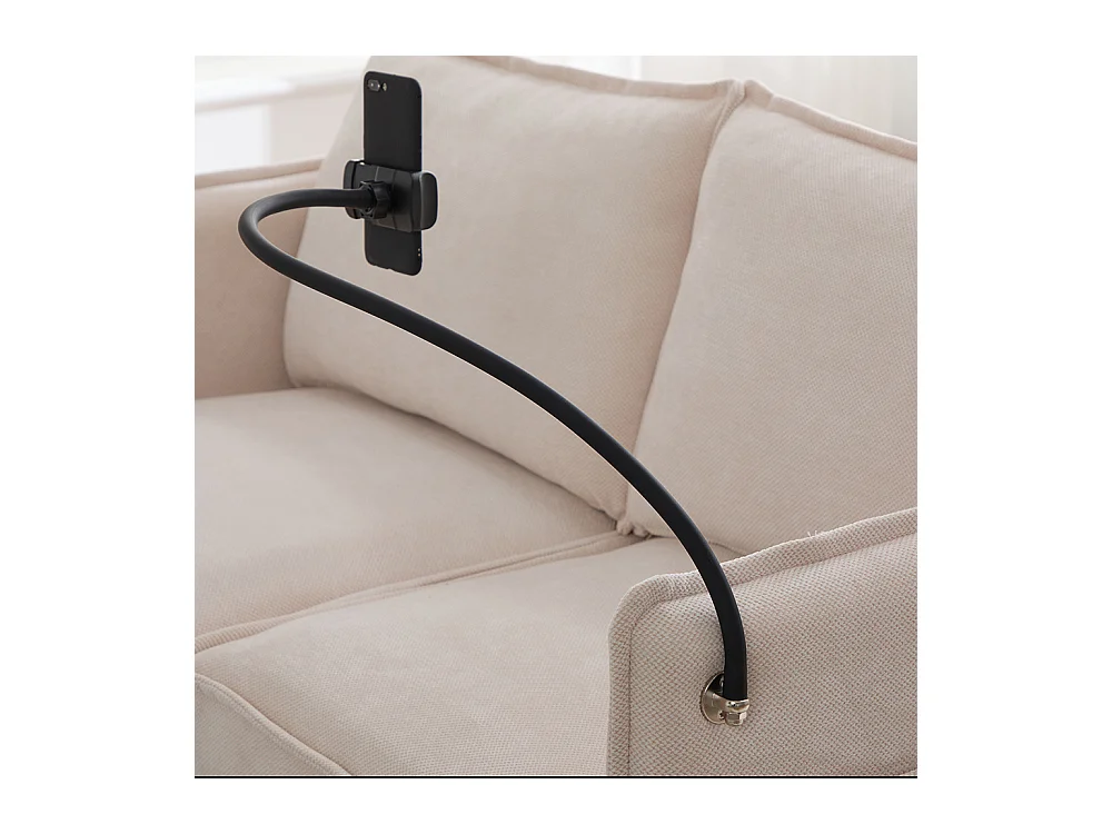 Canapé double moderne tissu poche rangement support téléphone réglable salon balcon beige