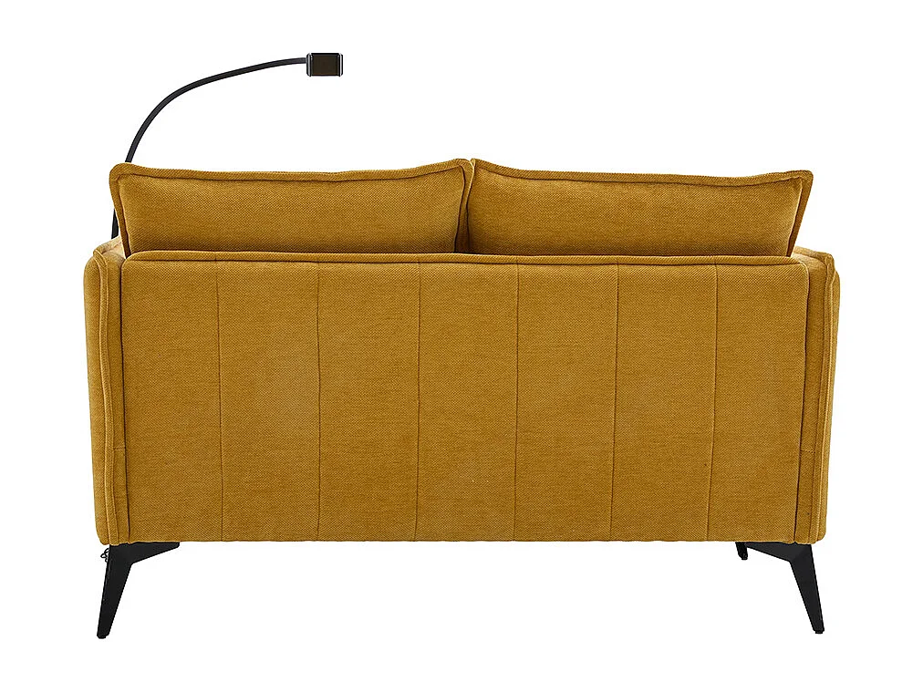 Canapé double moderne tissu poche rangement support téléphone réglable salon balcon jaune