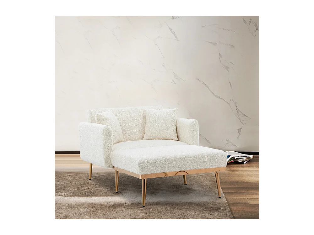 Fauteuil inclinable moderne dossier réglable chaise longue pliable salon bureau blanc