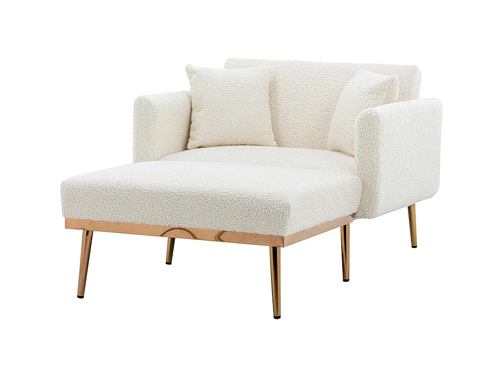 Fauteuil inclinable moderne dossier réglable chaise longue pliable salon bureau blanc