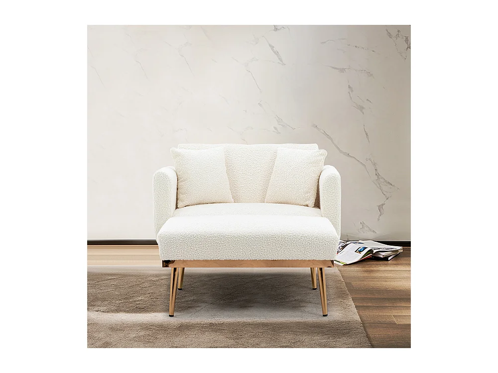 Fauteuil inclinable moderne dossier réglable chaise longue pliable salon bureau blanc