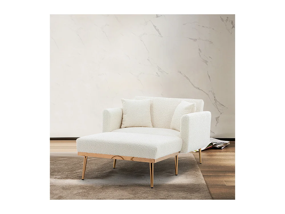 Fauteuil inclinable moderne dossier réglable chaise longue pliable salon bureau blanc