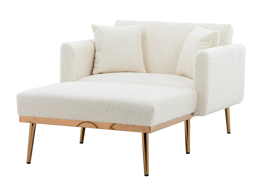 Fauteuil inclinable moderne dossier réglable chaise longue pliable salon bureau blanc