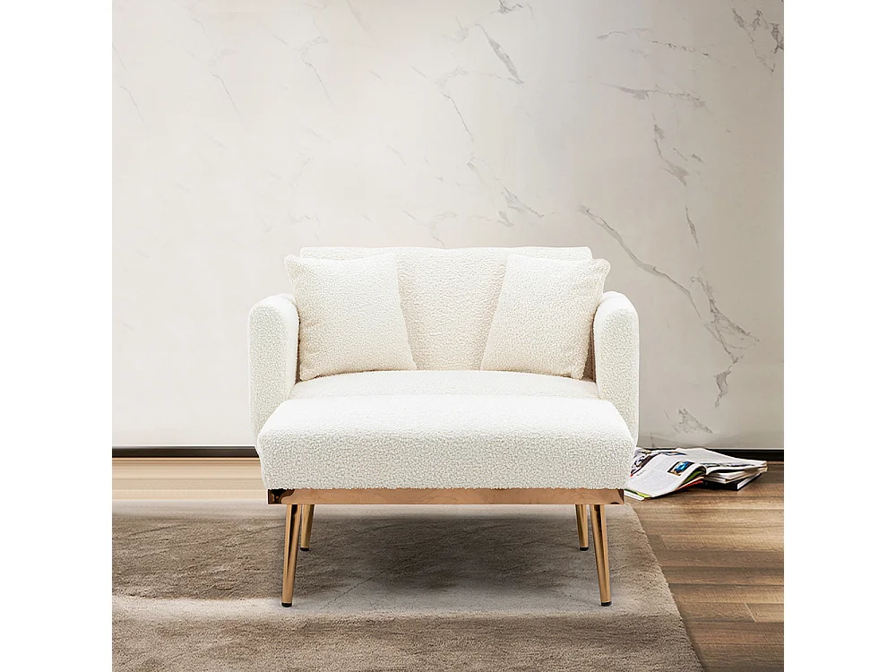 Fauteuil inclinable moderne dossier réglable chaise longue pliable salon bureau blanc