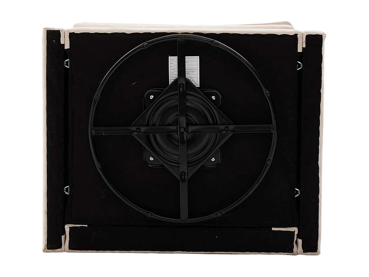 Fauteuil pivotant 360 degrés accoudoirs grand confortable salon bureau détente coussins beige