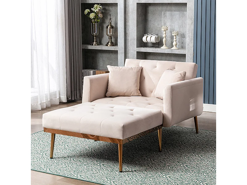 Fauteuil inclinable moderne dossier réglable chaise longue pliable salon bureau beige