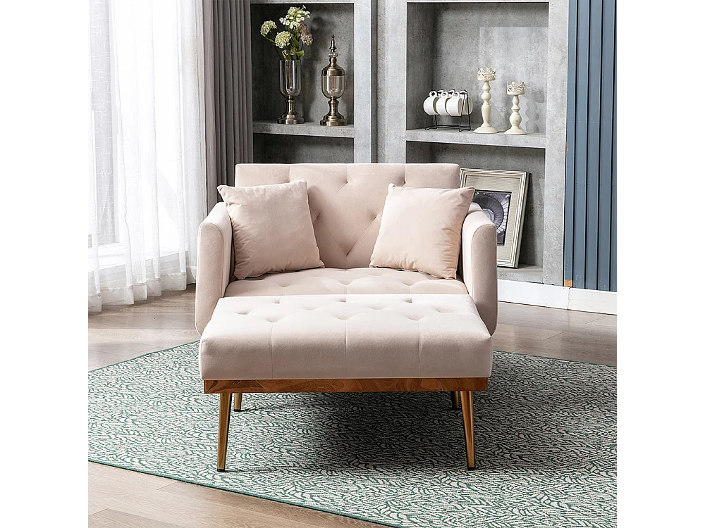 Fauteuil inclinable moderne dossier réglable chaise longue pliable salon bureau beige