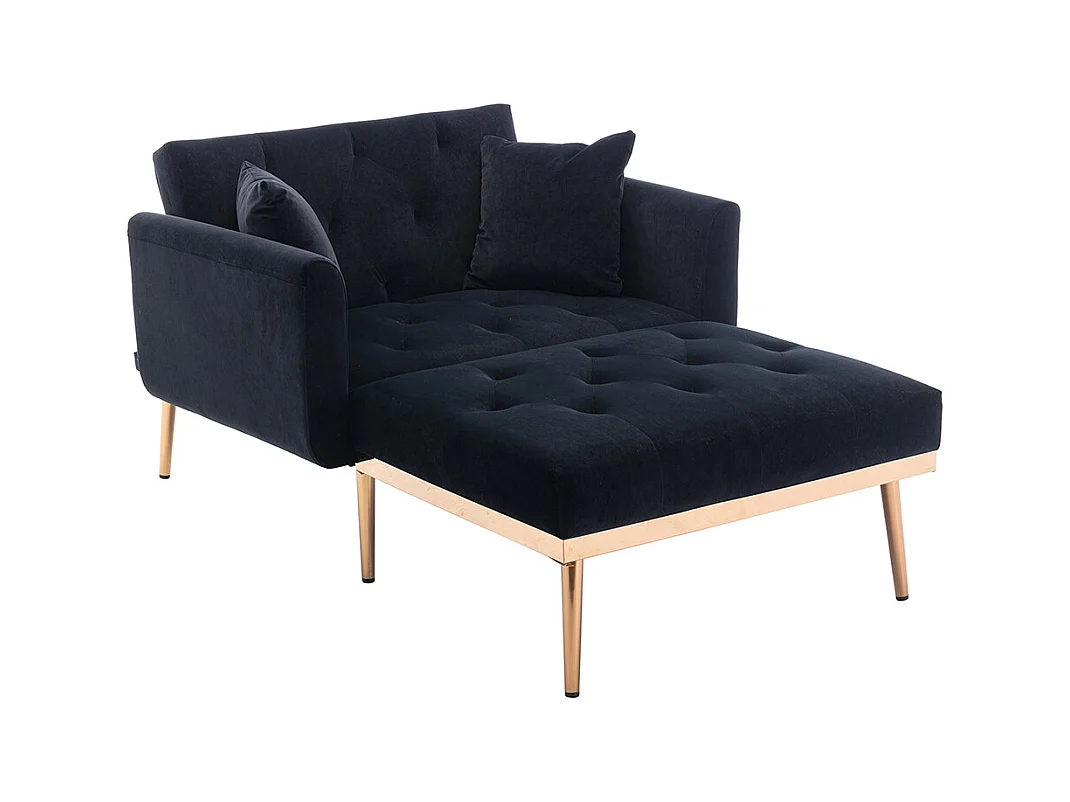 Fauteuil inclinable moderne dossier réglable chaise longue pliable salon bureau noir