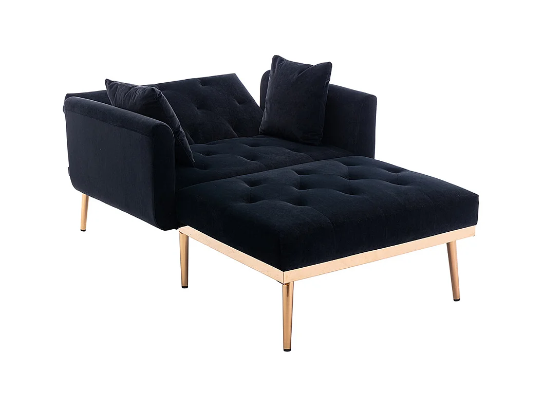 Fauteuil inclinable moderne dossier réglable chaise longue pliable salon bureau noir