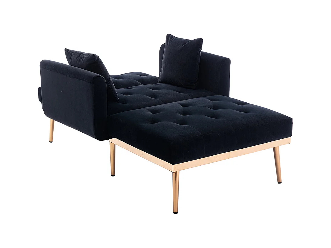 Fauteuil inclinable moderne dossier réglable chaise longue pliable salon bureau noir