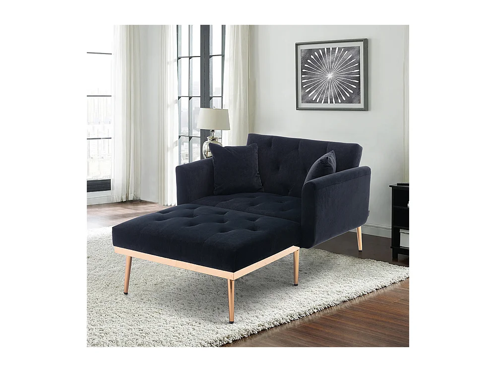 Fauteuil inclinable moderne dossier réglable chaise longue pliable salon bureau noir