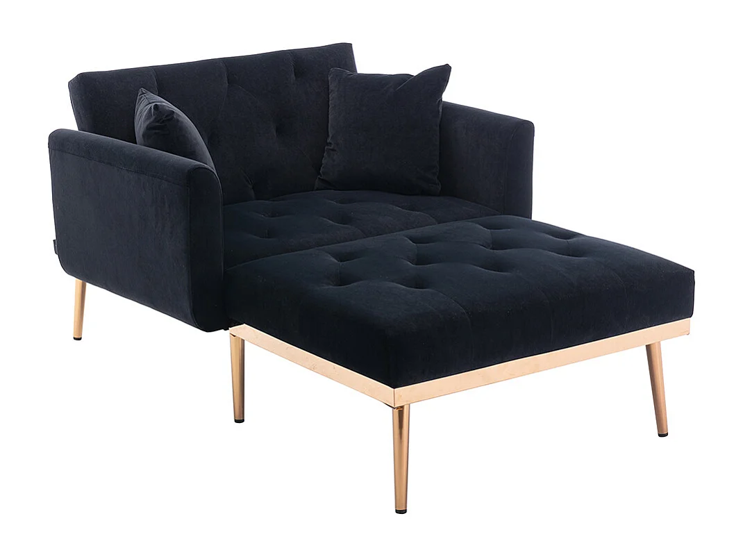 Fauteuil inclinable moderne dossier réglable chaise longue pliable salon bureau noir