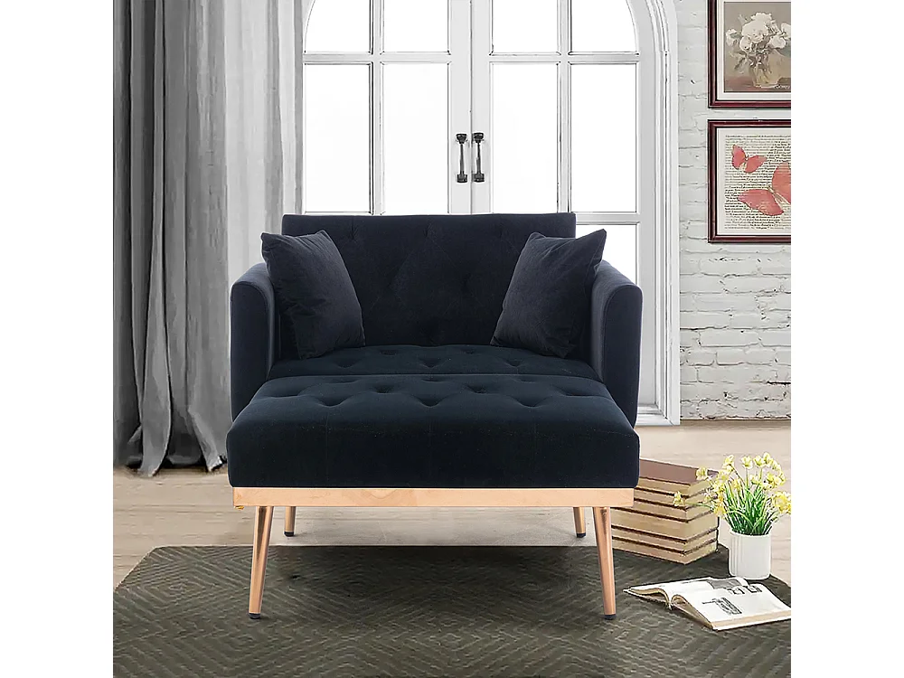 Fauteuil inclinable moderne dossier réglable chaise longue pliable salon bureau noir