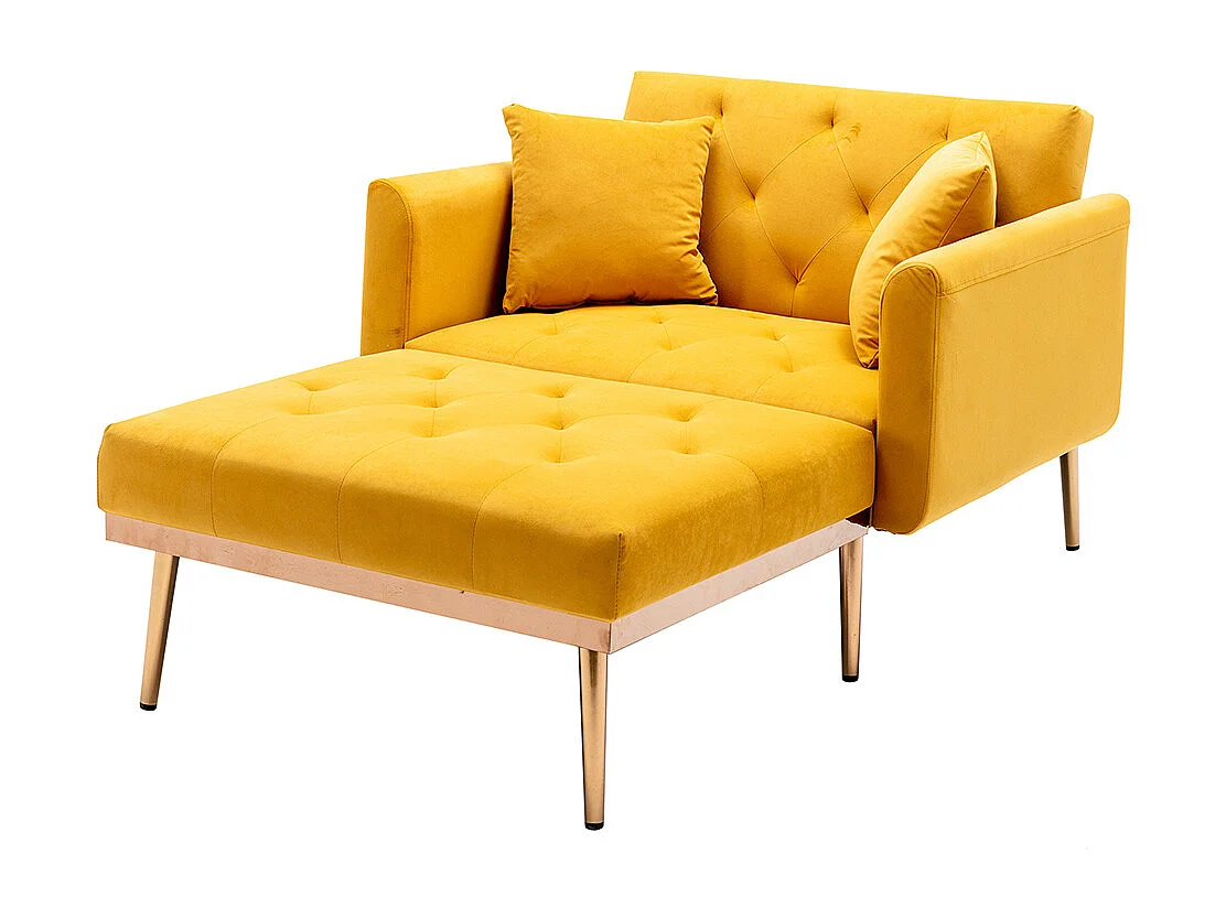 Fauteuil inclinable moderne dossier réglable chaise longue pliable salon bureau jaune moutarde
