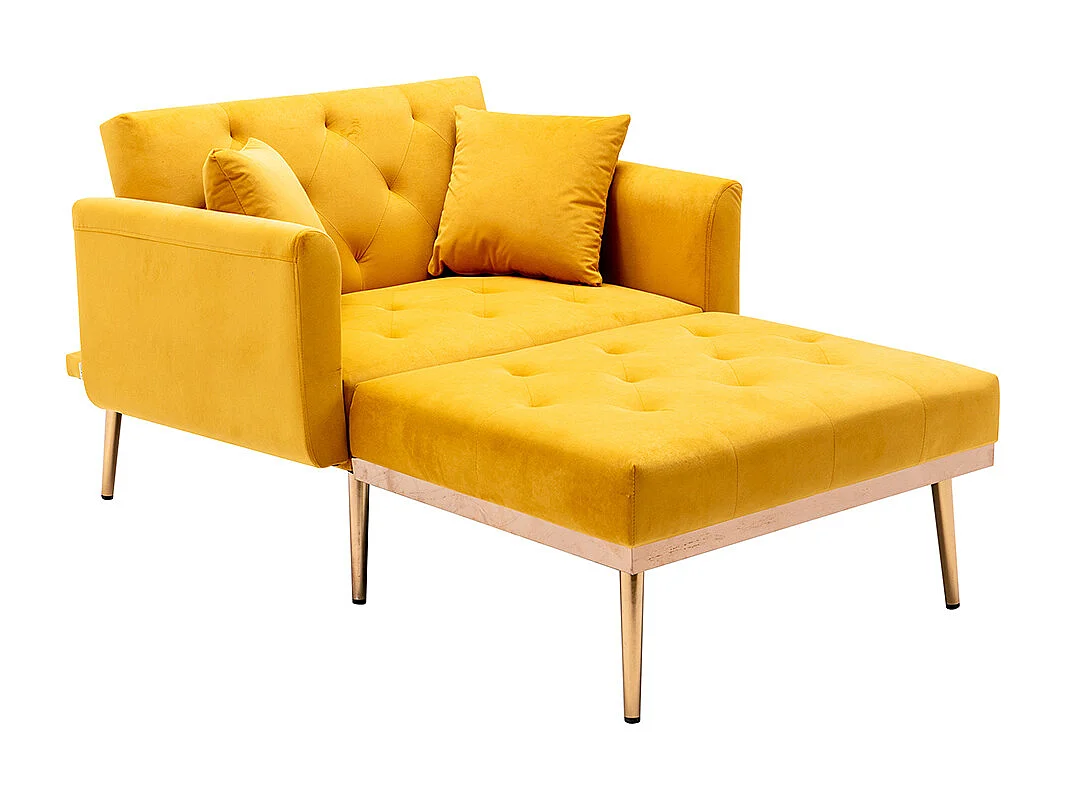 Fauteuil inclinable moderne dossier réglable chaise longue pliable salon bureau jaune moutarde