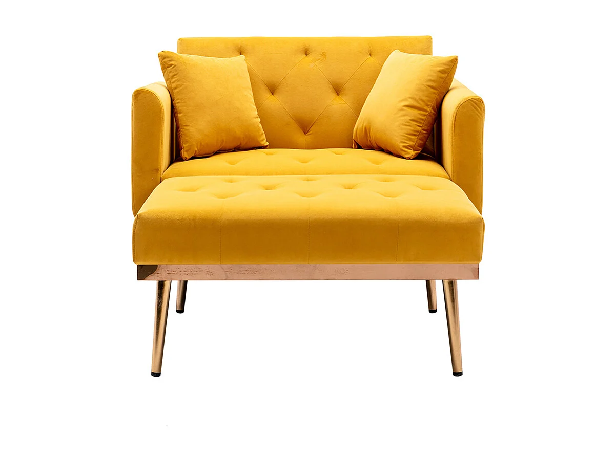 Fauteuil inclinable moderne dossier réglable chaise longue pliable salon bureau jaune moutarde