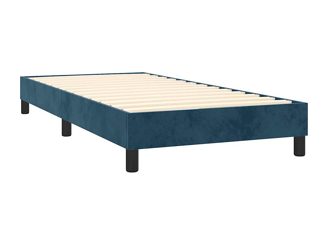 Boxspringbett mit Matratze Dunkelblau 90x190 cm Samt