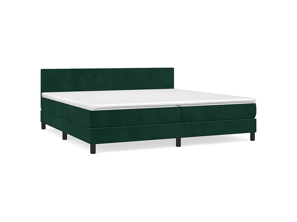Giroletto a Molle con Materasso Verde Scuro 200x200 cm Velluto