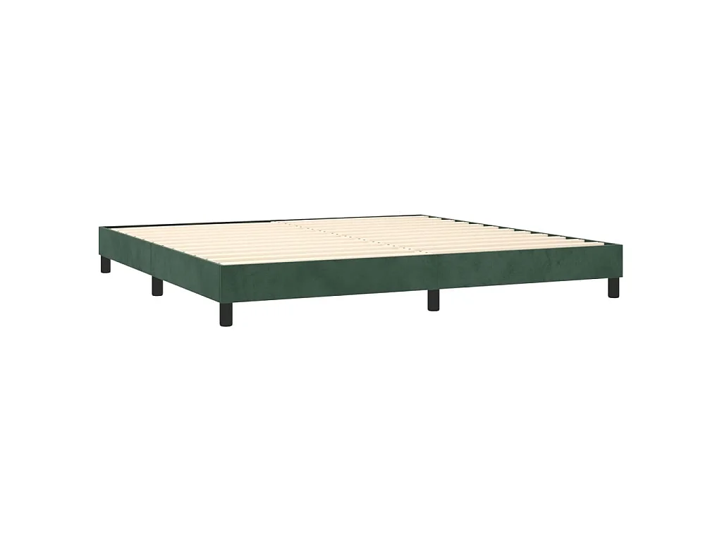 Giroletto a Molle con Materasso Verde Scuro 200x200 cm Velluto