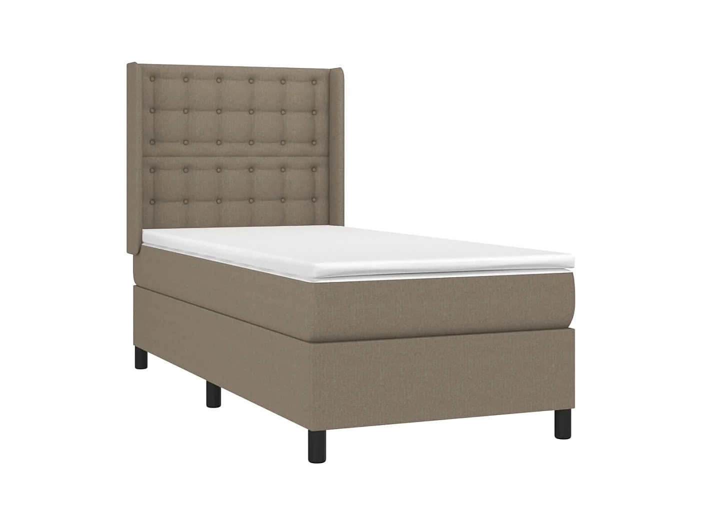 Sommier à lattes de lit matelas et LED Taupe 100x200 cm Tissu