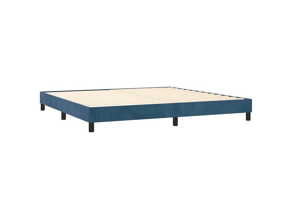 Sommier à lattes de lit et matelas Bleu foncé 200x200cm Velours