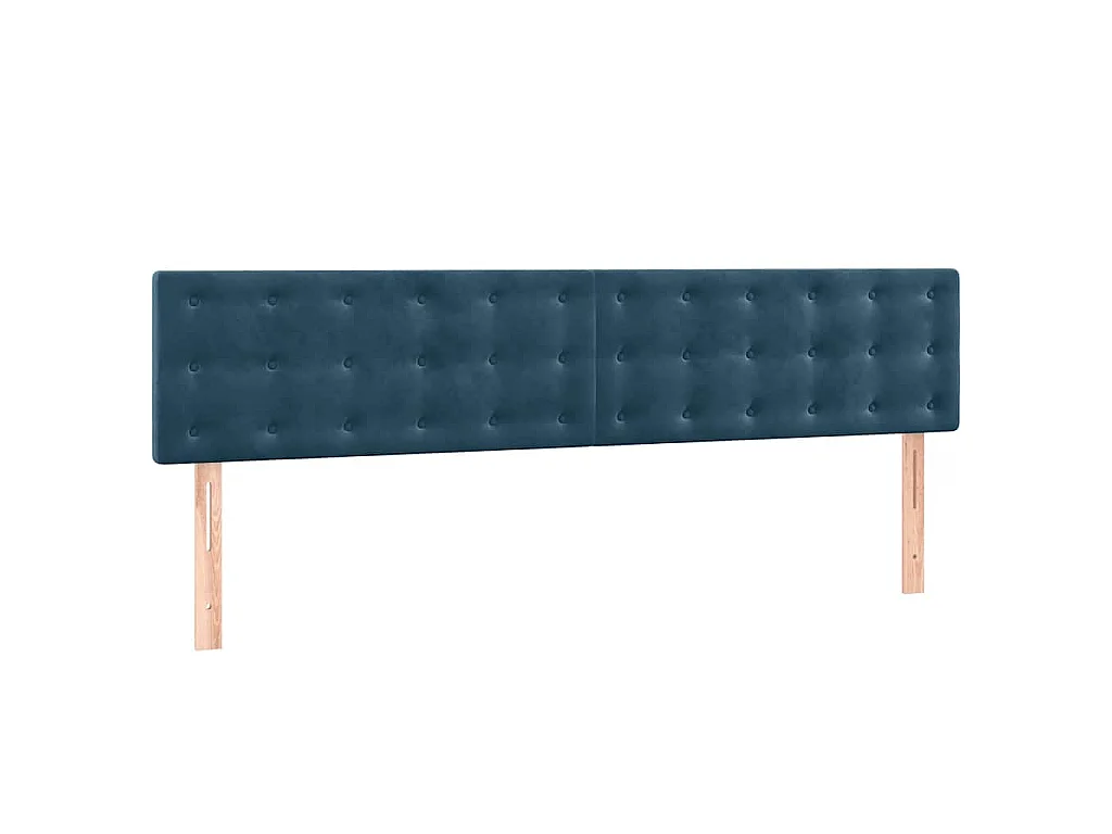 Sommier à lattes de lit et matelas Bleu foncé 200x200cm Velours