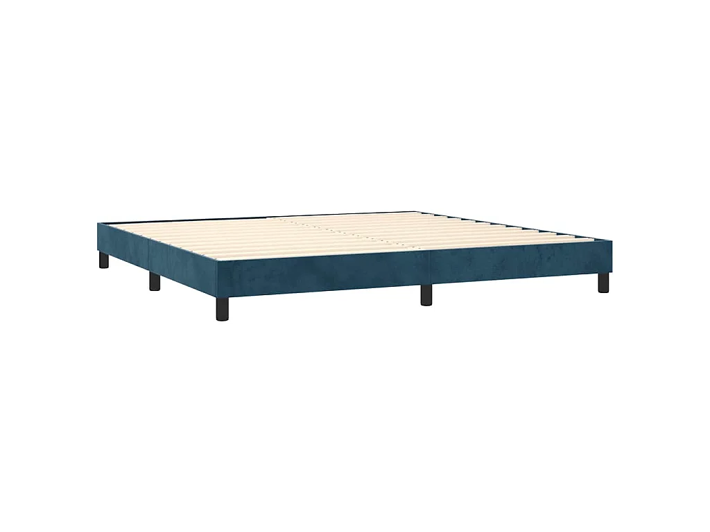 Sommier à lattes de lit et matelas Bleu foncé 200x200cm Velours