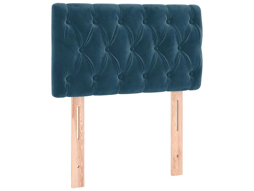 Boxspring met matras fluweel donkerblauw 80x200 cm