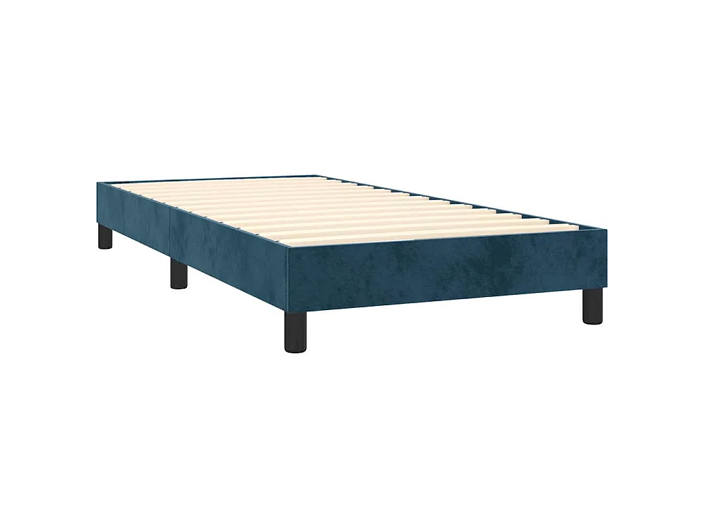 Sommier à lattes de lit et matelas Bleu foncé 80x200 cm Velours