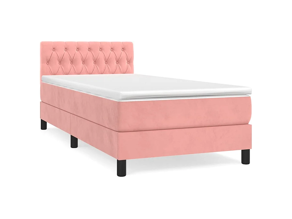 Sommier à lattes de lit avec matelas Rose 100x200 cm Velours