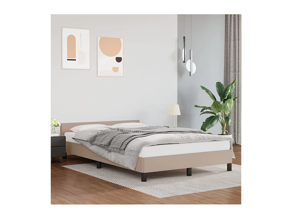 Estrutura cama c/ cabeceira sem colchão 140x190 cm cappuccino