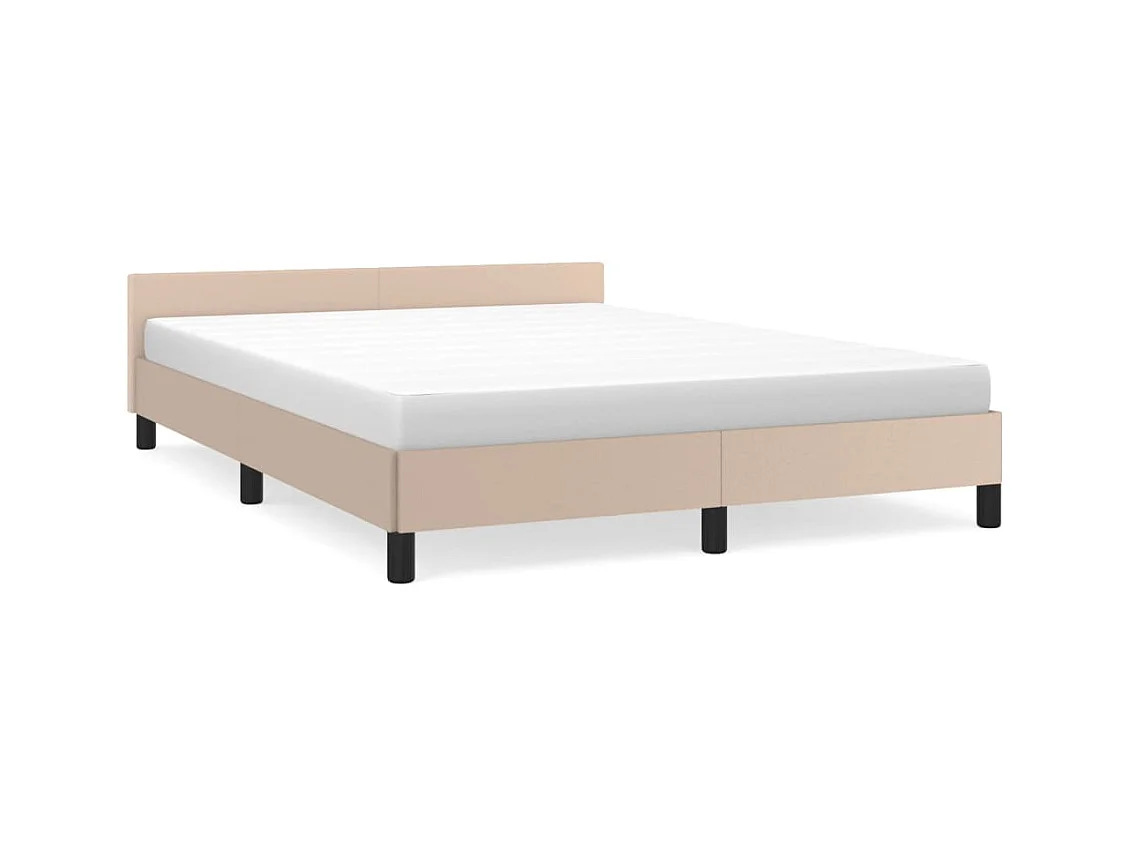 Estrutura cama c/ cabeceira sem colchão 140x190 cm cappuccino