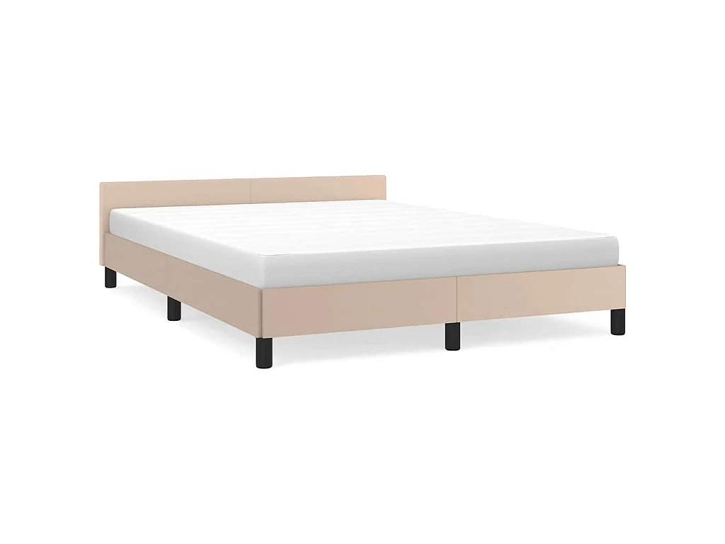 Cadre de lit avec tête de lit sans matelas cappuccino 140x190cm