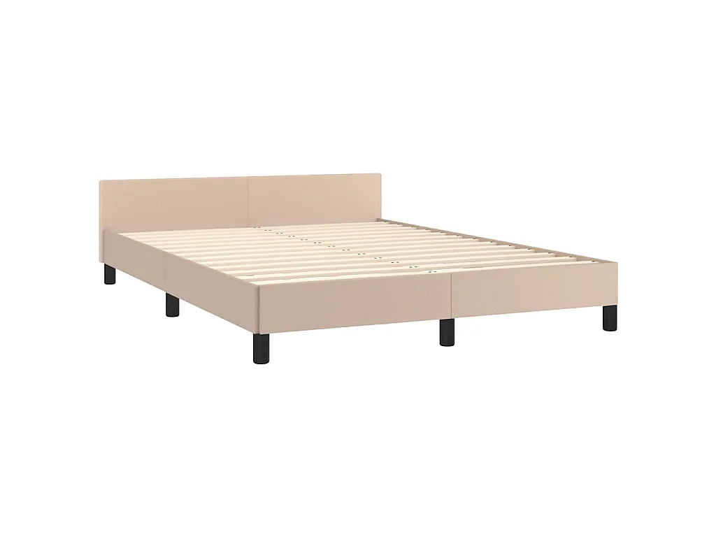Cadre de lit avec tête de lit sans matelas cappuccino 140x190cm