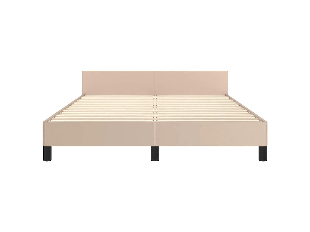 Cadre de lit avec tête de lit sans matelas cappuccino 140x190cm