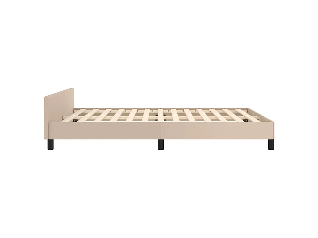 Cadre de lit avec tête de lit sans matelas cappuccino 140x190cm