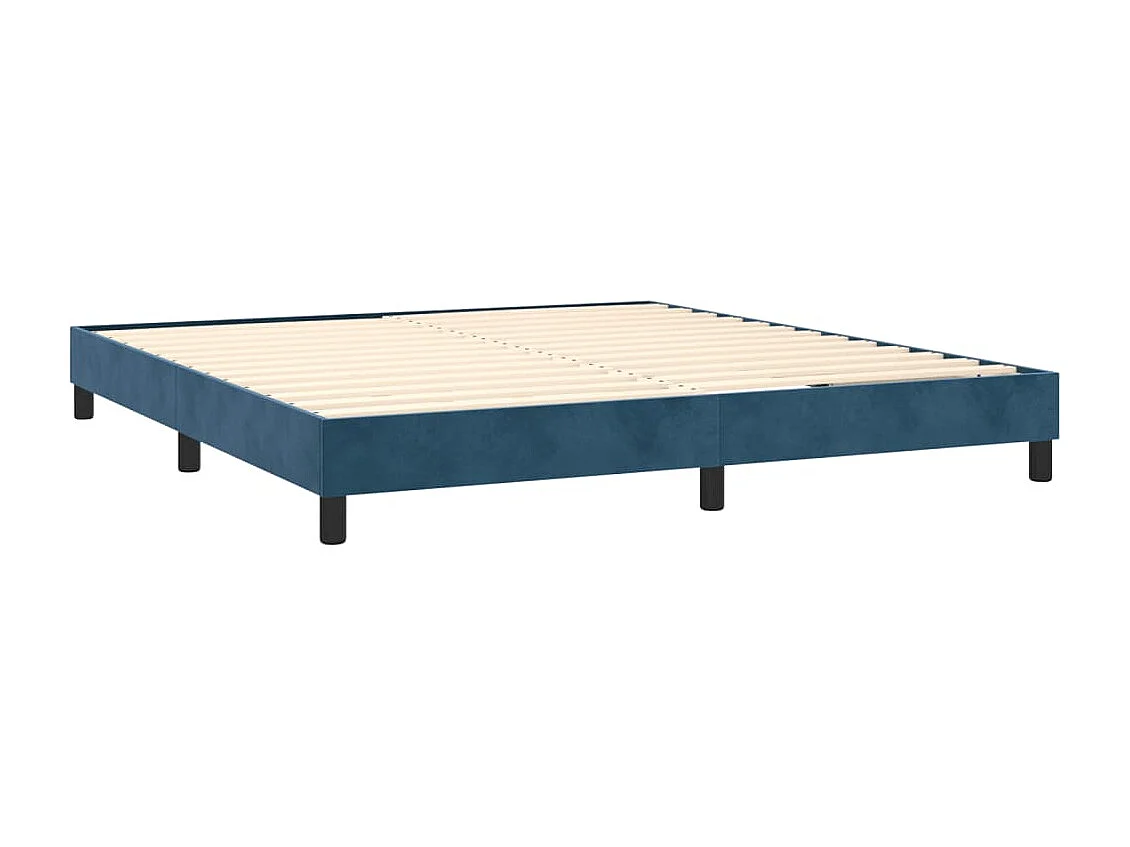 Boxspringbett mit Matratze Dunkelblau 160x200 cm Samt