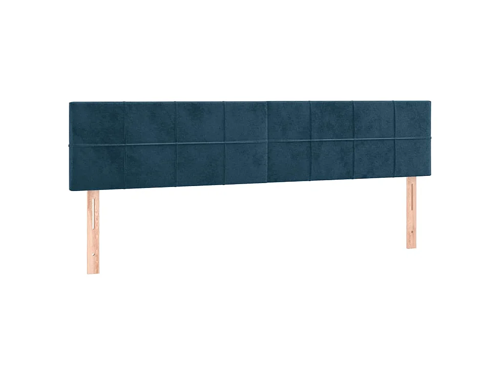 Cama com molas/colchão 160x200 cm veludo azul-escuro