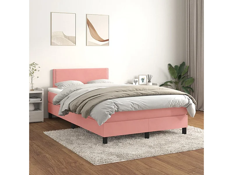 Boxspringbett mit Matratze Rosa 120x200 cm Samt