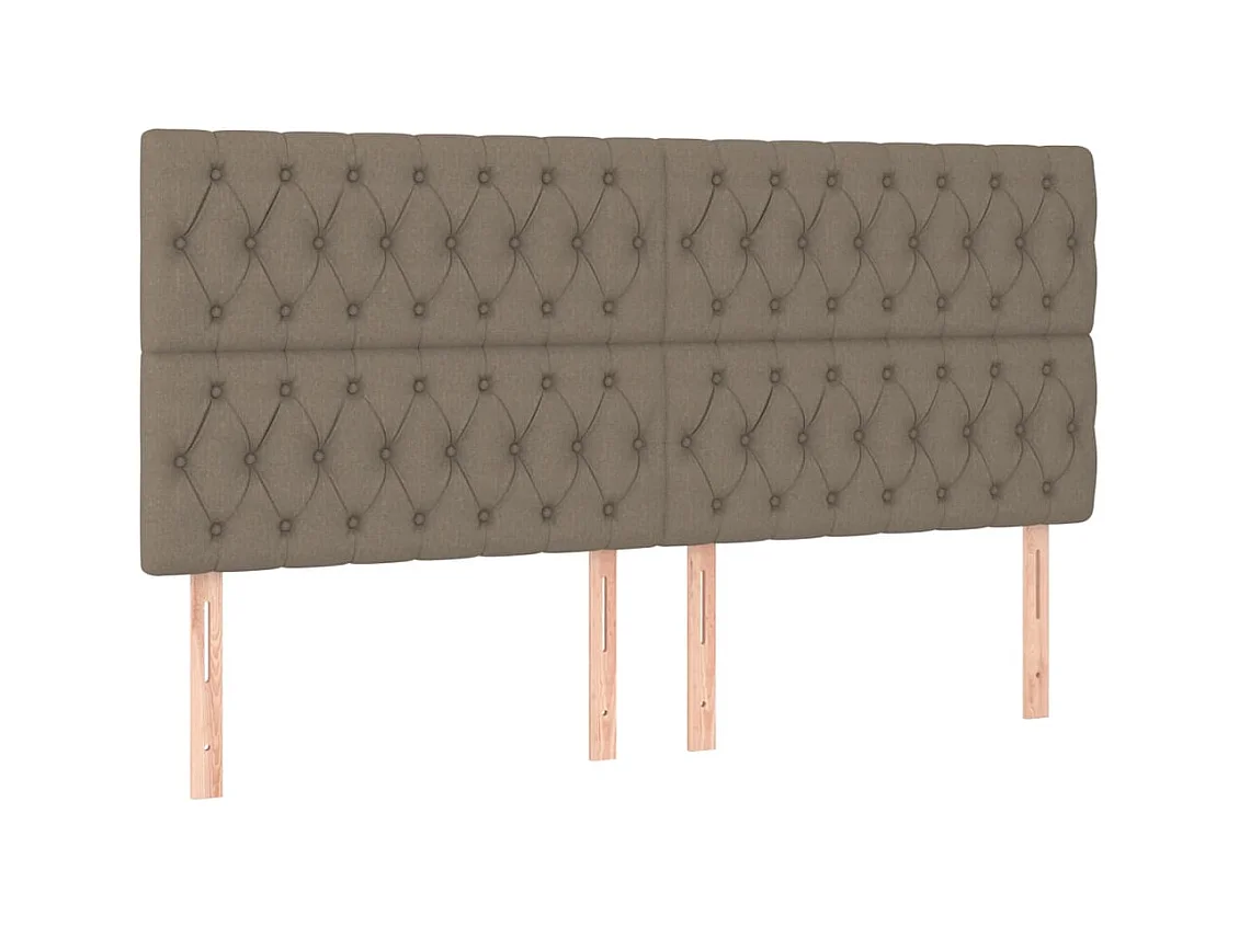 Cama box spring colchão/LED 200x200cm tecido cinza-acastanhado