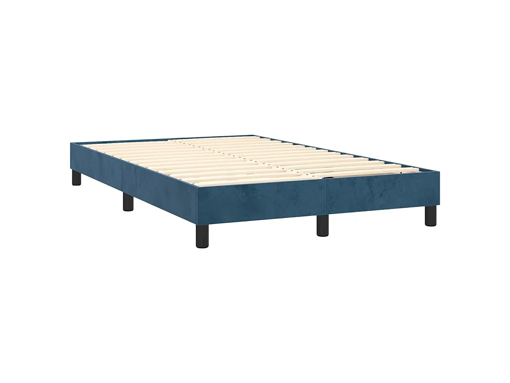 Boxspringbett mit Matratze Dunkelblau 120x200 cm Samt