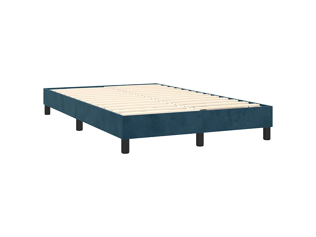 Boxspring met matras fluweel donkerblauw 120x200 cm