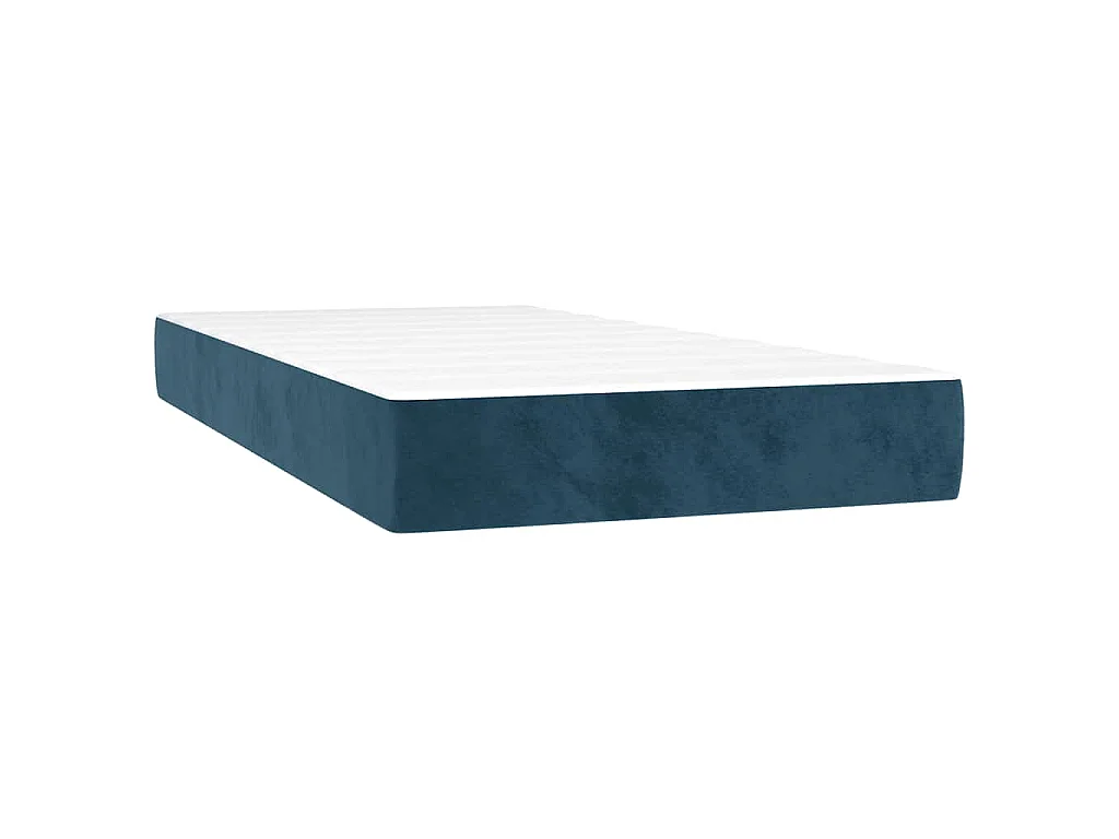 Boxspring met matras fluweel donkerblauw 90x200 cm