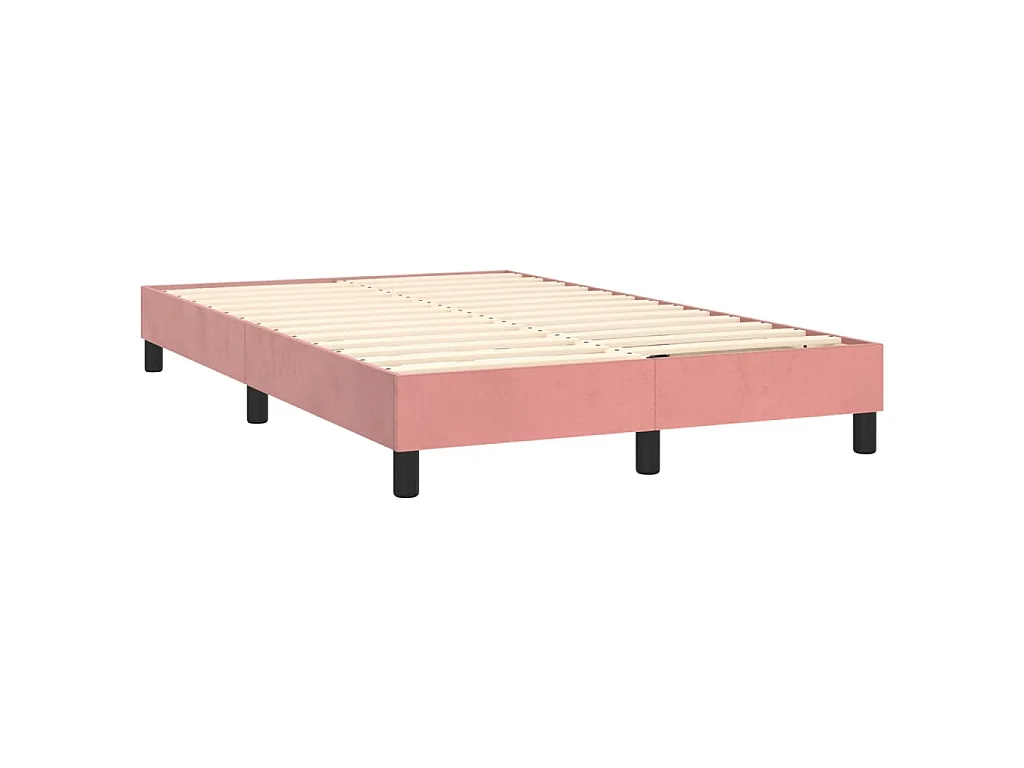 Giroletto a Molle con Materasso Rosa 120x200 cm in Velluto